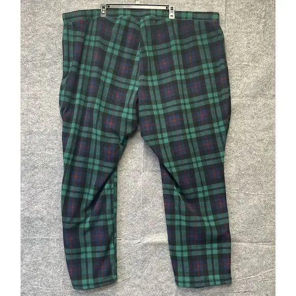 OLD NAVY Men's Christmas Pajama Set 4X Santa Green Plaid T-Shirt & Fleece Pants - Picture 11 of 14